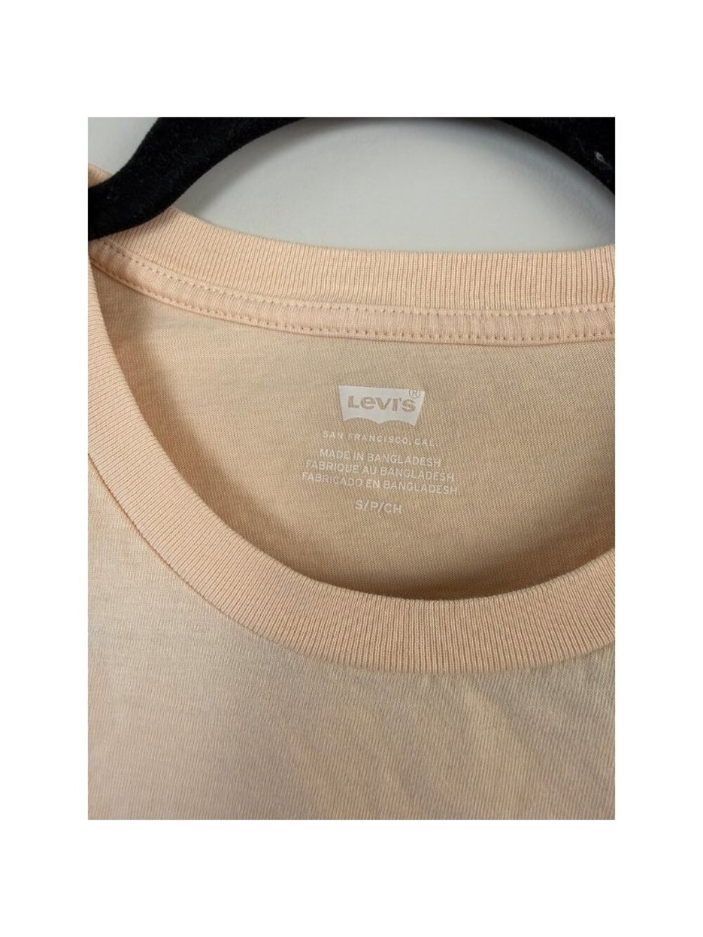 Crop Top Peach Short Sleeve Cotton Tee Small - Picture 3 of 3
